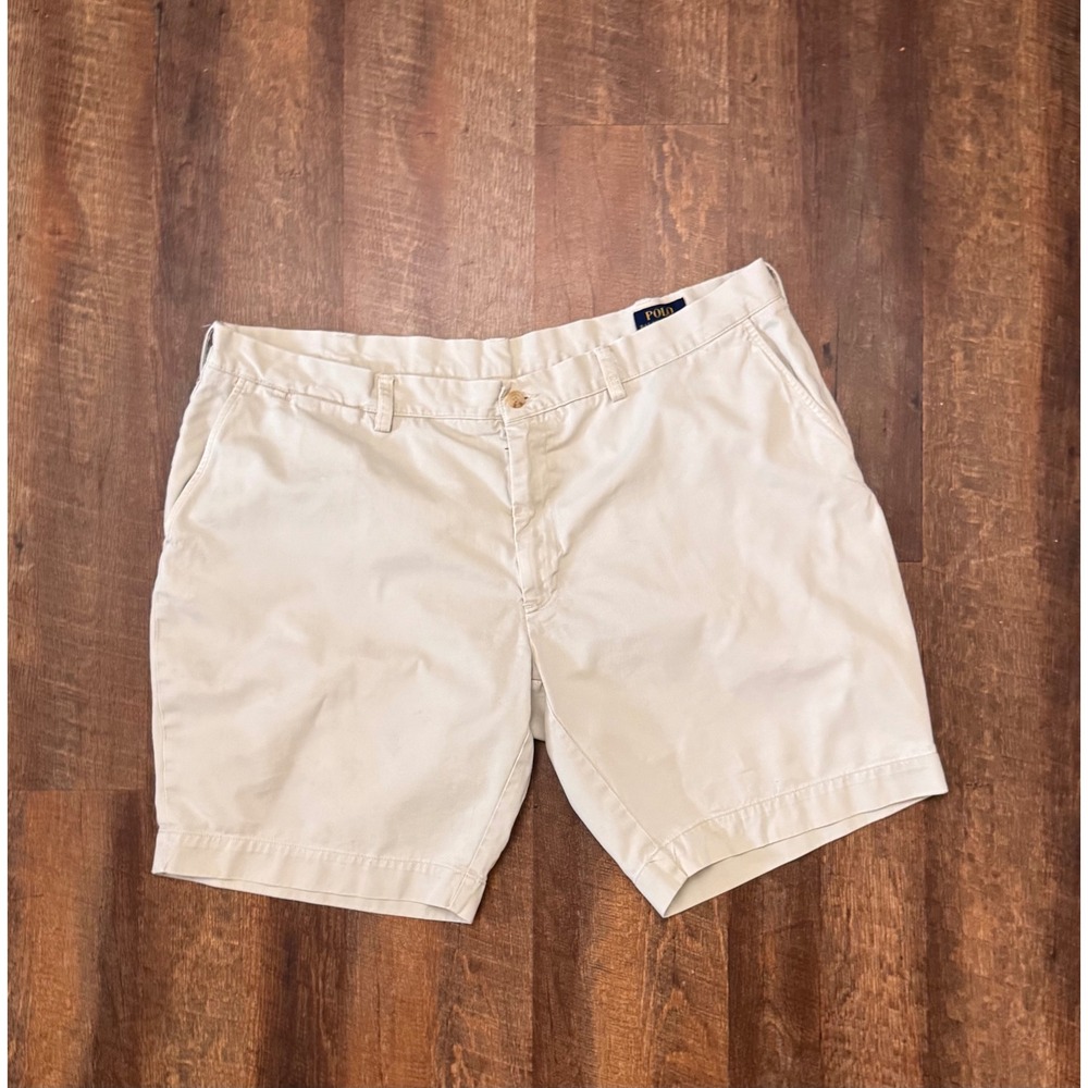 Polo Ralph Lauren Men's Shorts Size 42 Classic Fit 9" Khaki Chino Cotton